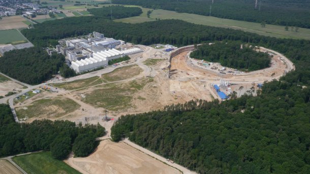 FAIR: Riesige Baustelle für Teilchenbeschleuniger in Darmstadt