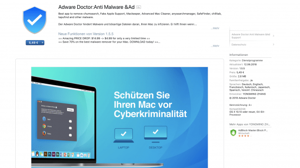 "Adware Doctor" aus Apples Mac App Store klaut Browser-Verlauf