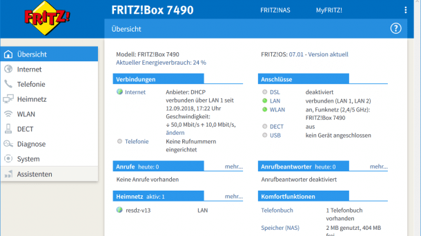 Fritzbox: AVM stellt FritzOS 7 für 7490 bereit