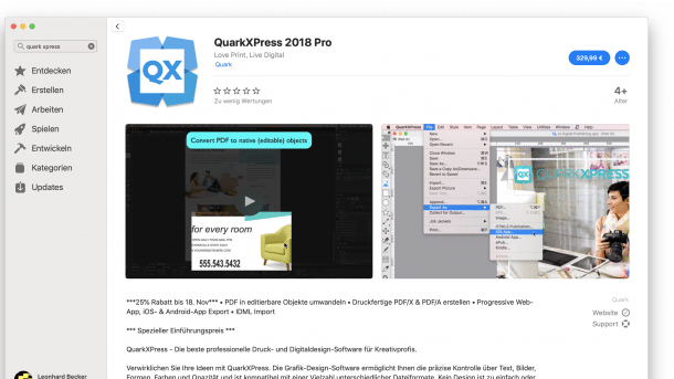 QuarkXPress Mac App Store