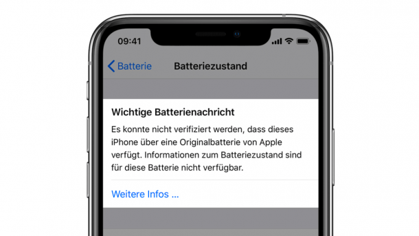 iPhone-Batteriewarnung