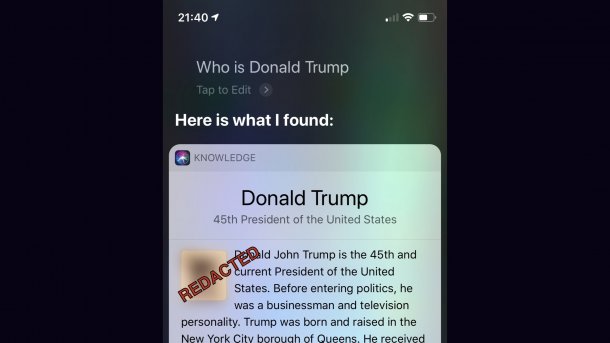 Siri machte Donald Trump zum Penis