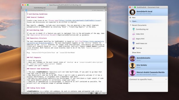 SubEthaEdit: Kollaborativer Mac-Texteditor nun Open Source – und kostenlos