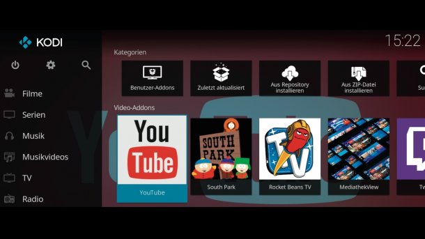 YouTube optimal ins Mediacenter Kodi integrieren