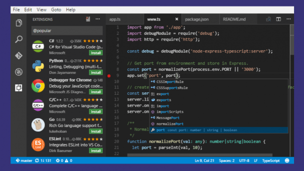 Visual Studio Code 1.31 installiert Extensions ohne Reload