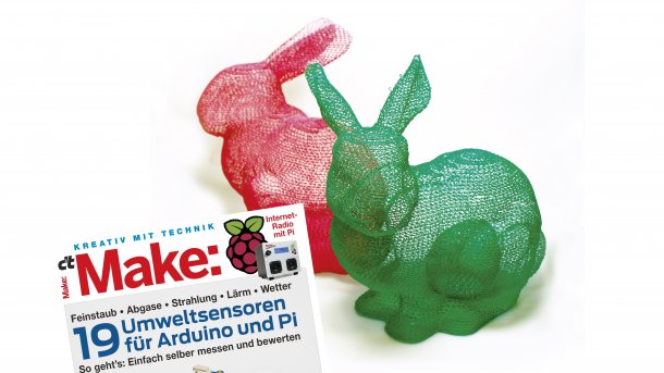 Make 1/1 vor zwei Hasen in Meshform aus dem 3D-Drucker.
