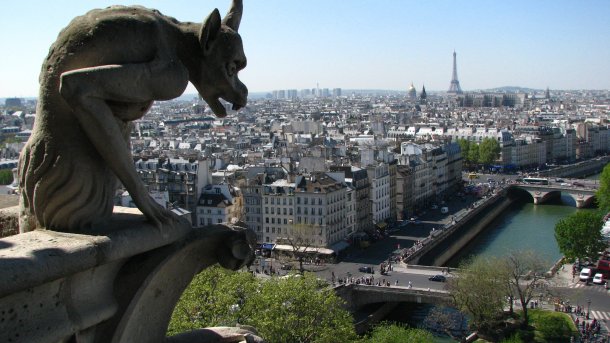 Gargoyle und Blick auf Paris
