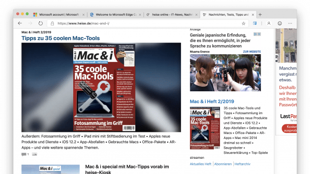 Microsoft lässt Edge-Browser auf den Mac