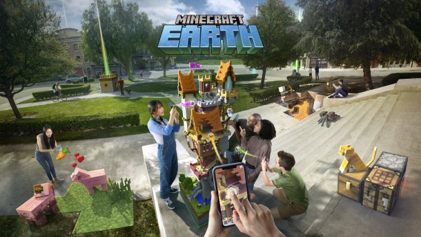 AR-Spiel Minecraft Earth angetestet: Wenn die echte Welt pixelig wird