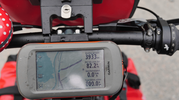 GPS-Gerät am Fahrrad