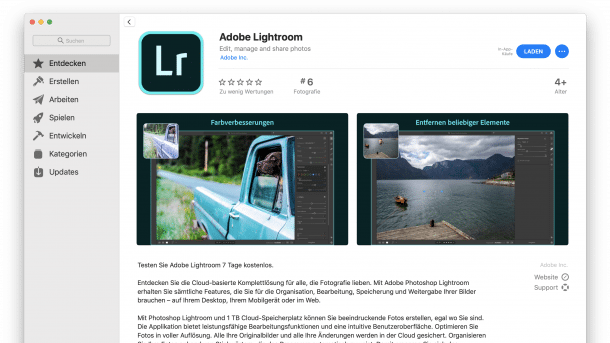 Lightroom im Mac App Store