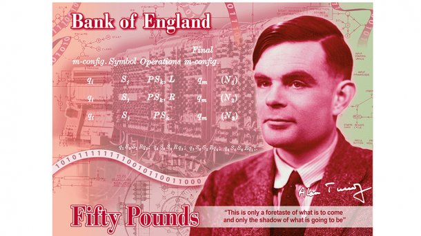 Alan Turings Porträt kommt auf die britische 50-Pfund-Banknote