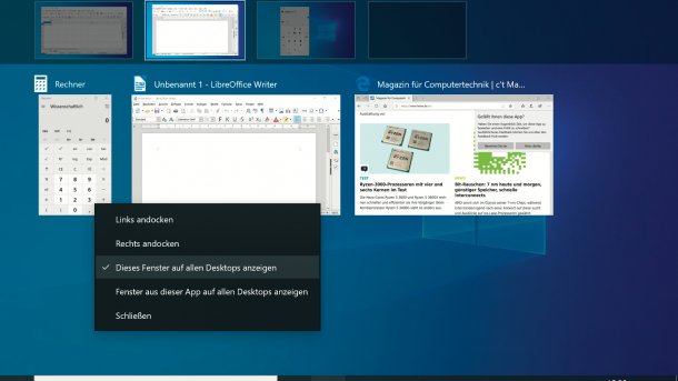 Virtuelle Desktops und Tipps für Windows 10 mit hochauflösenden Displays