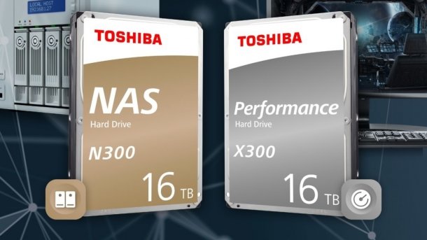 Toshiba N300 & X300: Zweiter Hersteller mit 16-TByte-Festplatten