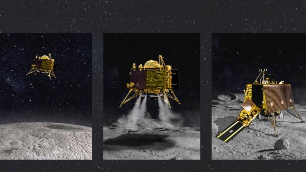 Indiens Mondsonde Chandrayaan-2: Landemodul Vikram soll auf dem Mond aufsetzen