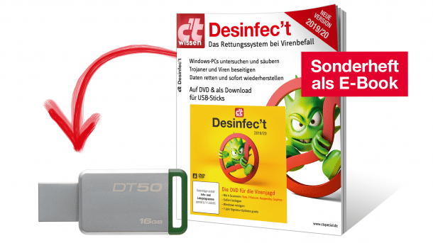 Jetzt erhältlich: USB-Stick mit Desinfec't 2019/20