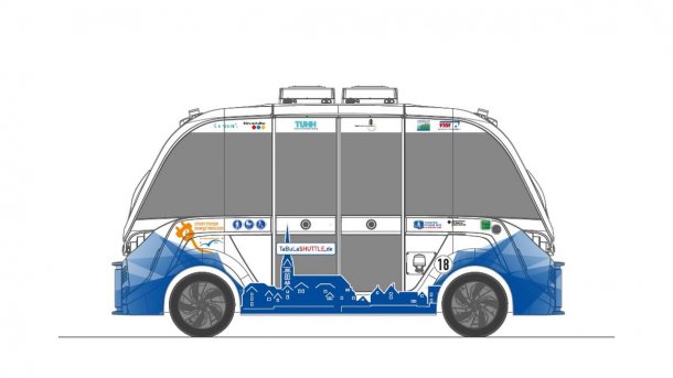 Automatisierter Minibus "Tabula" in Lauenburg unterwegs