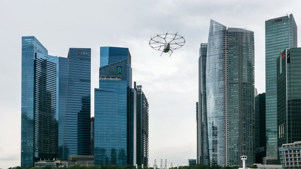 Volocopter: Deutsches Flugtaxi fliegt über Singapur