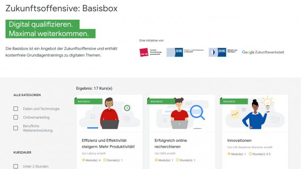 Basisbox: Google und Partner starten digitales Weiterbildungsangebot
