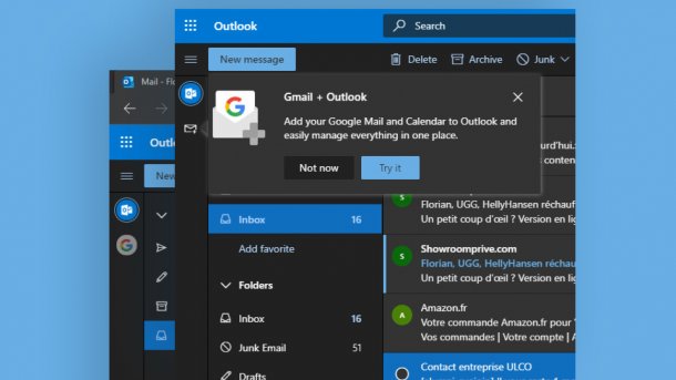 Outlook.com integriert Gmail, Google Drive und Kalender