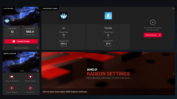 Runderneuerter Radeon-Treiber: AMD integriert Game-Launcher und Browser im Grafiktreiber