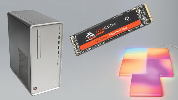HP Pavilion mit Ryzen-CPU, PCIe-4.0-SSD Seagate Firecuda 520 und LIFX Tile Kit