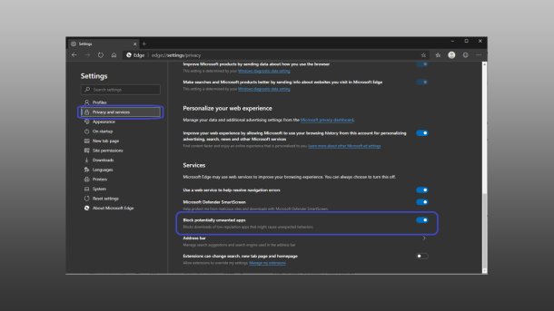 Neuer Chromium-Edge kann "Potentially Unwanted Programs" (PUP) blockieren