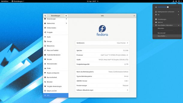 Fedora 32: Frisches Gnome und Detailpflege