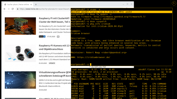OpenBSD 6.7 mit Raspberry Pi 4- und Pinebook Pro-Unterstützung