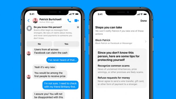 Facebook will Scam und ungewollte Chats im Messenger vermindern