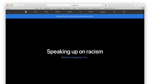 Apple mit offenem Brief gegen Rassismus