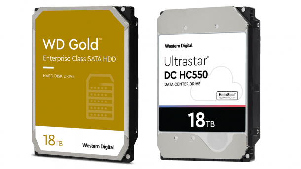 18-TByte-Festplatten: WD Gold und Ultrastar DC HC550 verfügbar