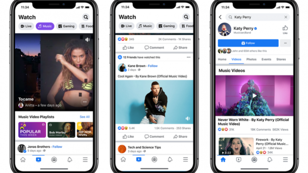 Facebook führt Menüpunkt für Musikvideos ein und bietet exklusive Inhalte