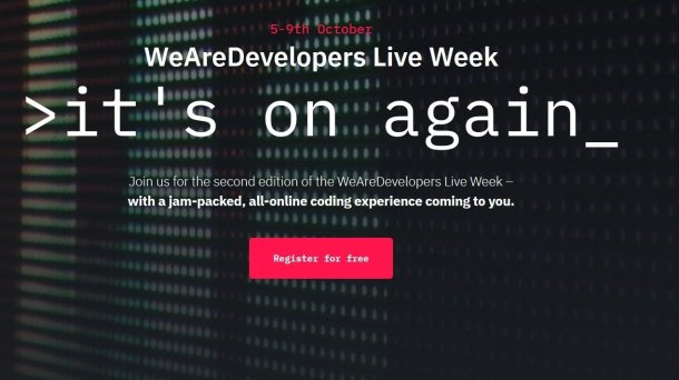 WeAreDevelopers Live Week von 5. bis 9. Oktober mit Schweizer Fokus