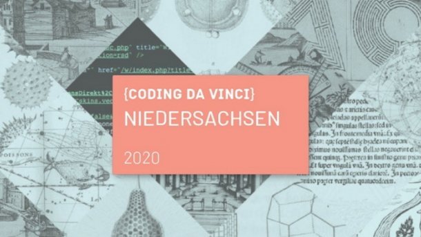 Logo auf rosa Hintergrund: CODING DA VINCI Niedersachsen 2020.