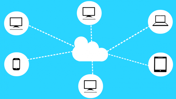 Symbolzeichnung Cloud Computing