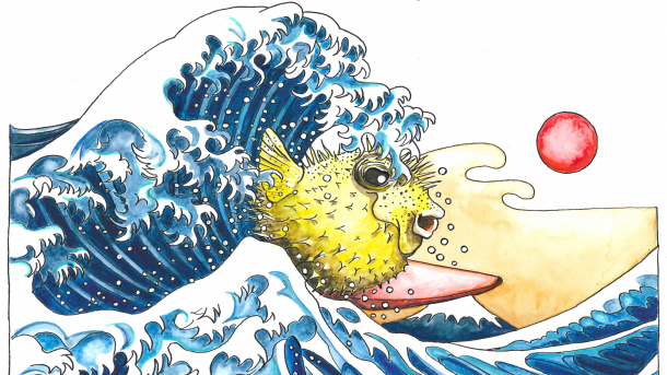 Das offizielle Bild zum OpenBSD 7.1-Release wurde von Luc Houweling gezeichnet und erinnert an die berühmte "Große Welle vor Kanagawa" des japanischen Künstler Katsushika Hokusai.