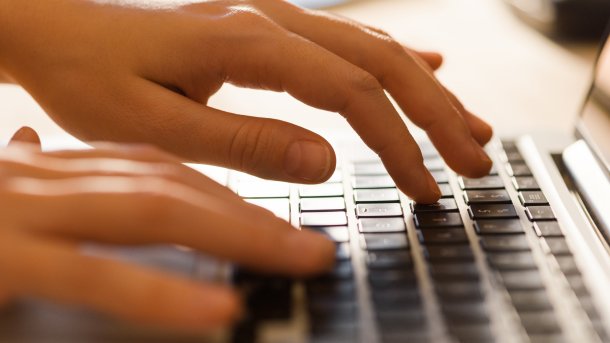 Close,Up,Of,Woman,Hands,Typing,On,Laptop.,Woman,Working