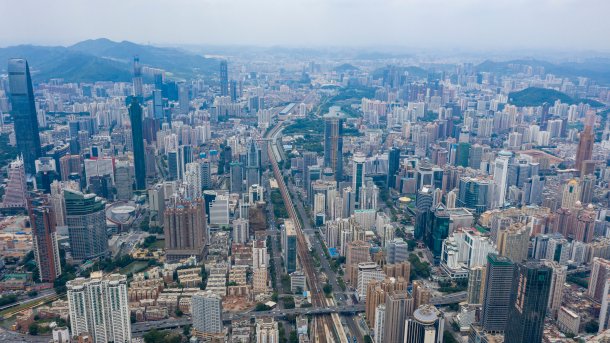 Shenzhen aus der Luft gesehen