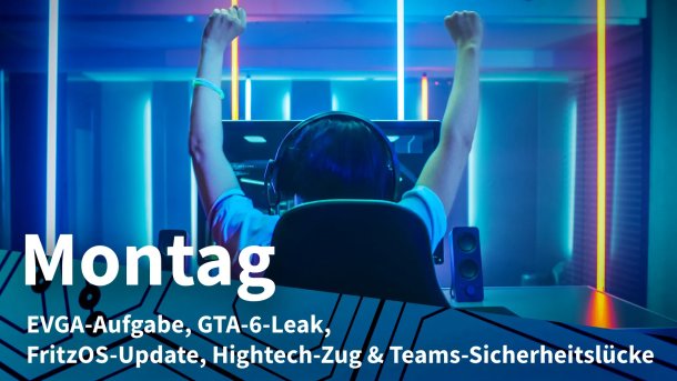 PC-Spieler vor System streckt die Arme empor
