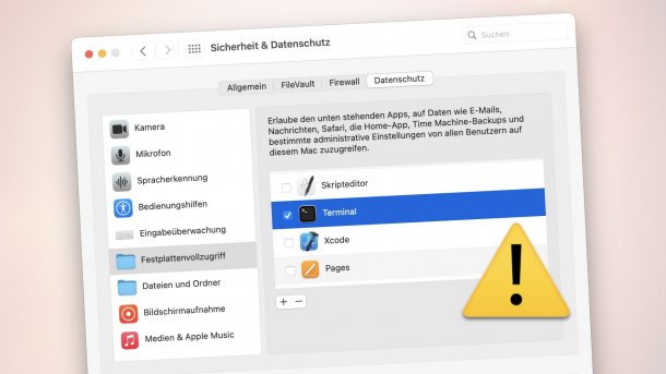 Systemeinstellung "Sicherheit & Datenschutz" von macOS
