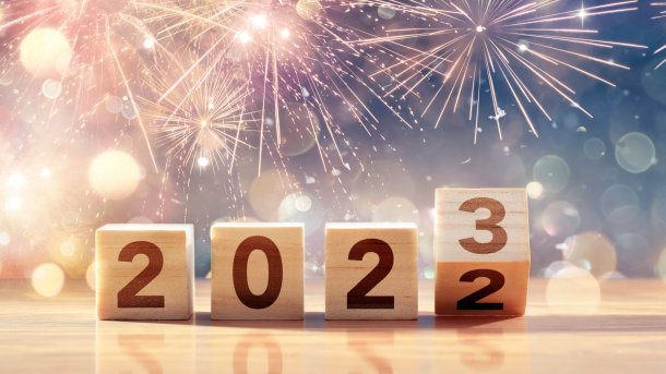2023,New,Year,Celebration,-,Wooden,Number,Blocks,And,Fireworks