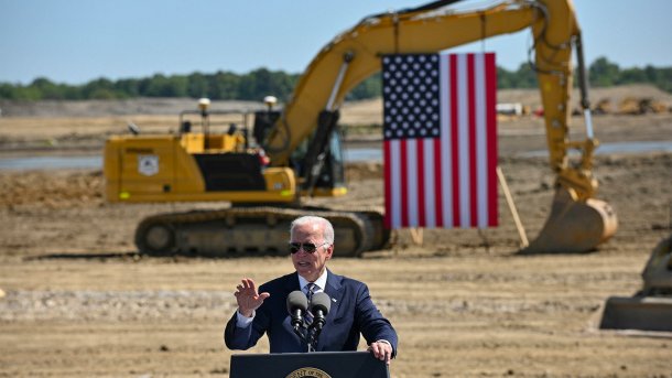 US-Präsident Joe Biden eröffnet die Baustelle für die neue 20-Milliarden-Dollar-Chipfabrik von Intel in Ohio. , Intel Corporation