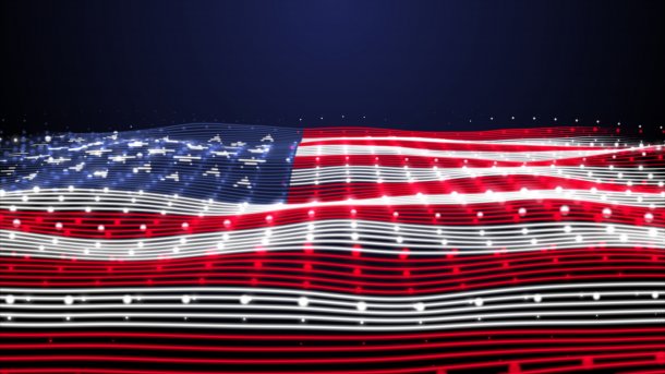 Digitale Darstellung der US-Flagge