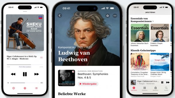 Screenshots der Apple Music Classical App