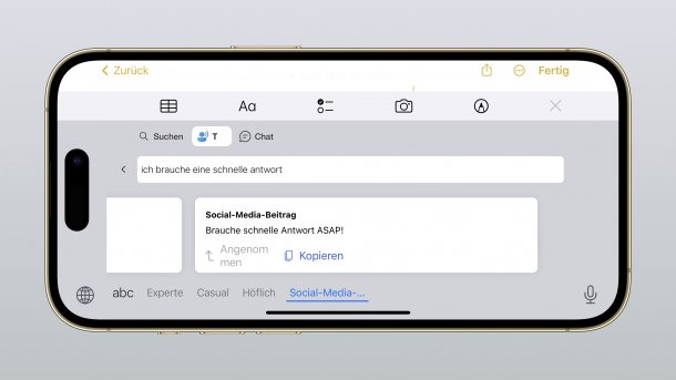 Bing-Chatbot in SwiftKey auf dem iPhone