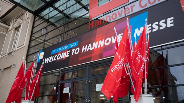 Eingang zur Eröffnungsfeier der Hannover Messe 2023