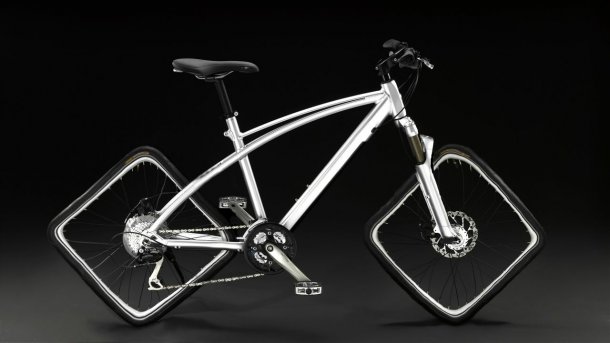 Fahrrad mit quadratischen Rädern