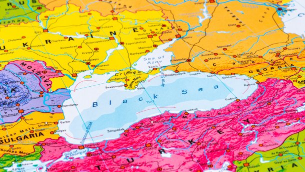 Das Schwarze Meer auf einer Landkarte