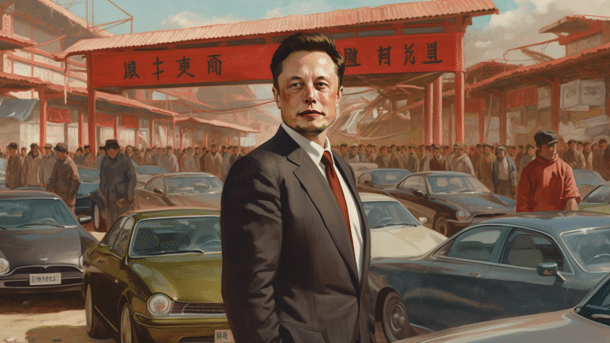 Illustration: Elon Musk in China
